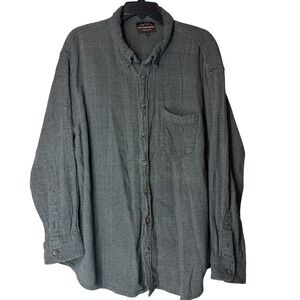 Mountain Ridge Mens 2XLT Tall Long Sleeve Button Up Shirt Green Flannel Outdoor‎